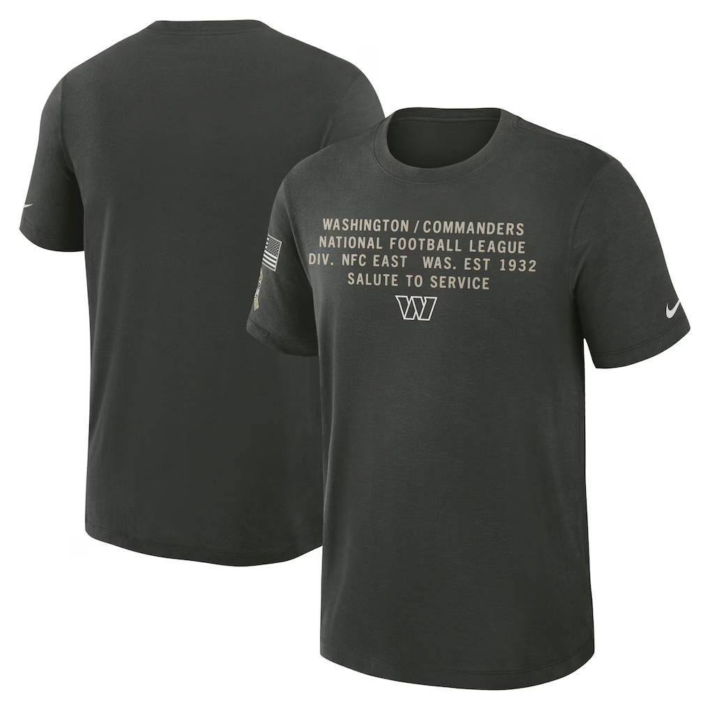 Men's Washington Commanders Dark Green 2025 Salute to Service Sideline Slub Dri-FIT T-Shirt